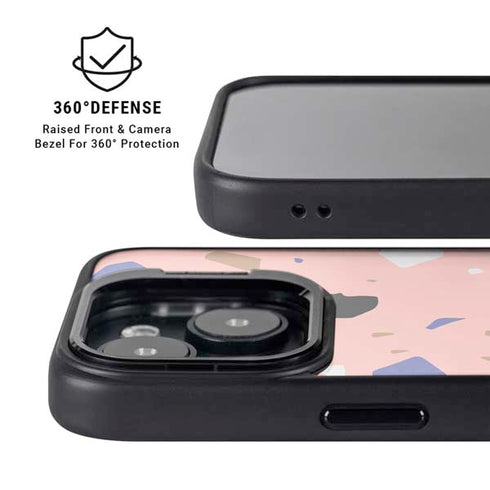 Pink Terrazzo iPhone 15 Kickstand Case