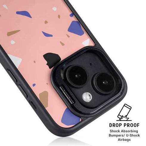 Pink Terrazzo iPhone 15 Kickstand Case