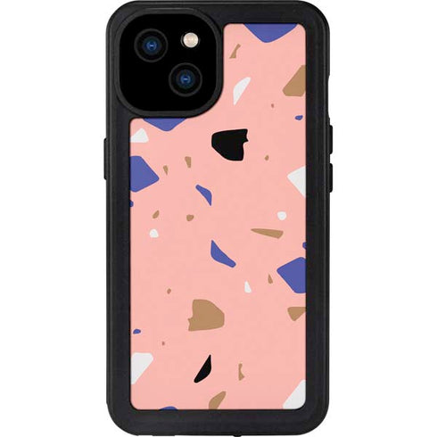 Pink Terrazzo iPhone 15 Plus Waterproof Case