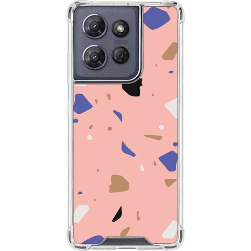 Pink Terrazzo Moto G 5G (2025) Clear Case
