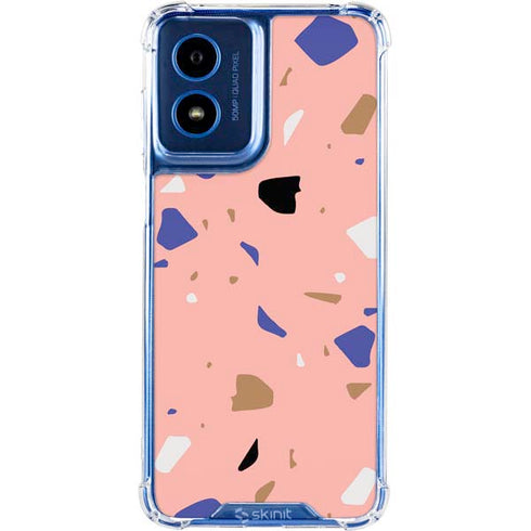 Pink Terrazzo Moto G 5G (2024) Clear Case