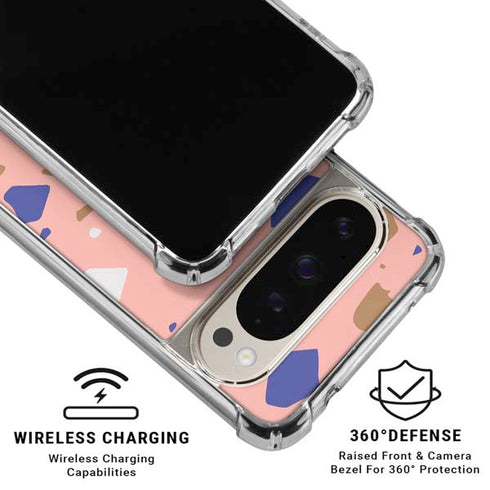 Pink Terrazzo Pixel 9/9 Pro Clear Case