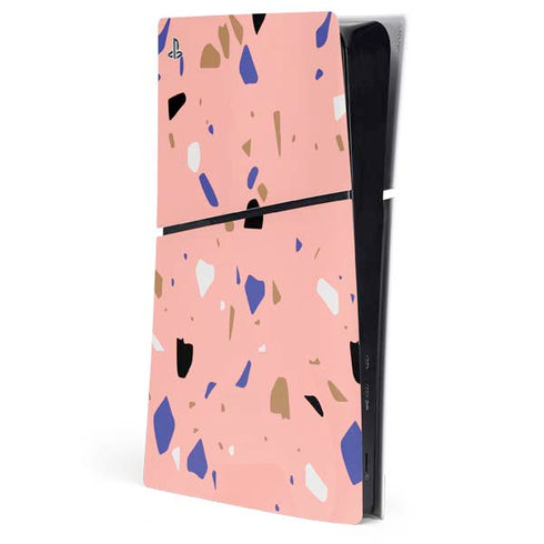 Pink Terrazzo PS5 Slim Digital Edition Console Skin