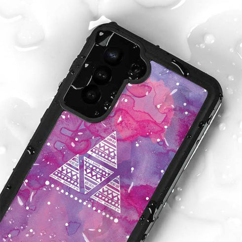 Pink Tribal Euphoria Galaxy S24 Plus Waterproof Case