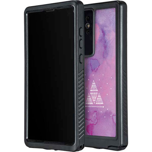 Pink Tribal Euphoria Galaxy S24 Ultra Waterproof Case