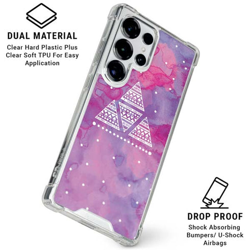 Pink Tribal Euphoria Galaxy S25 Ultra Clear Case