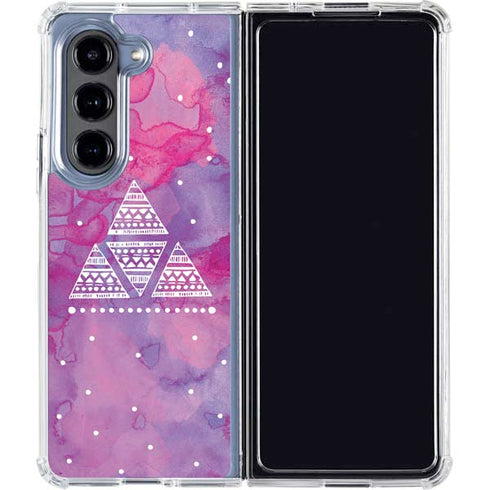 Pink Tribal Euphoria Galaxy Z Fold5 5G Clear Case