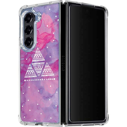 Pink Tribal Euphoria Galaxy Z Fold5 5G Clear Case