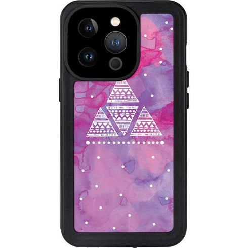 Pink Tribal Euphoria iPhone 15 Pro Waterproof Case
