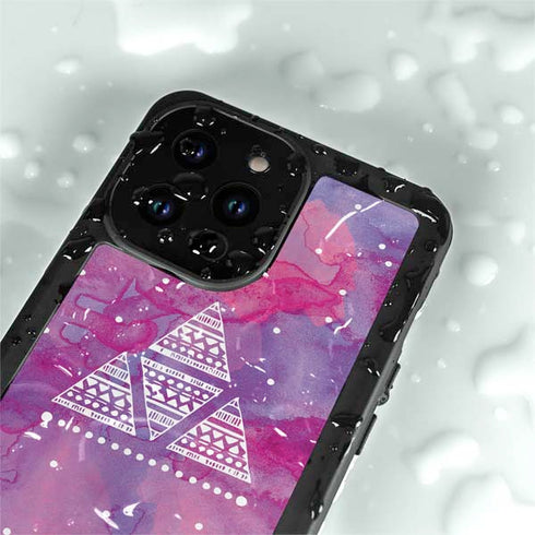 Pink Tribal Euphoria iPhone 15 Pro Waterproof Case