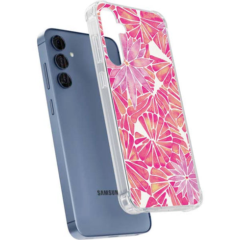 Pink Water Lilies by Cat Coq Galaxy A55 5G Clear Case