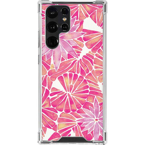 Pink Water Lilies by Cat Coq Galaxy S23 Ultra Clear Case