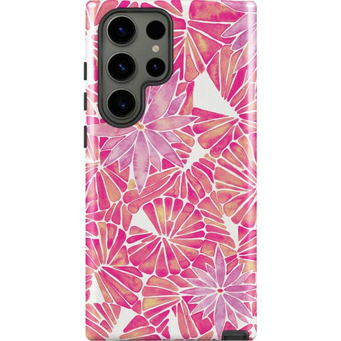 Pink Water Lilies by Cat Coq Galaxy S23 Ultra Pro Case