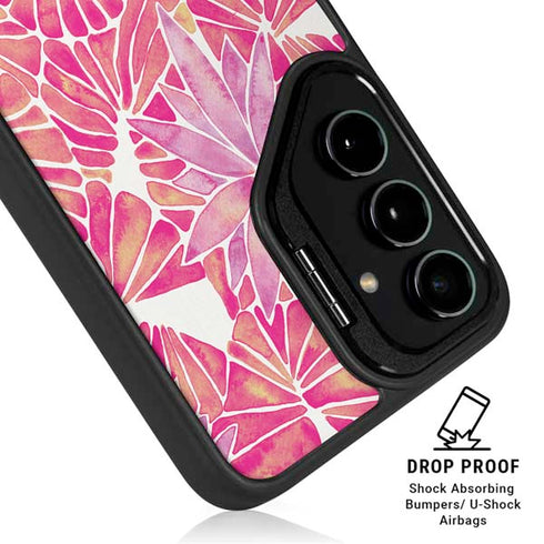 Pink Water Lilies by Cat Coq Galaxy S25 Kickstand Case