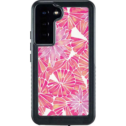 Pink Water Lilies by Cat Coq Galaxy S24 Plus Waterproof Case