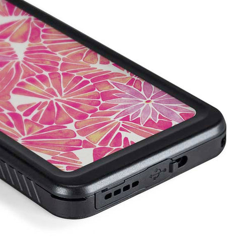 Pink Water Lilies by Cat Coq Galaxy S24 Plus Waterproof Case