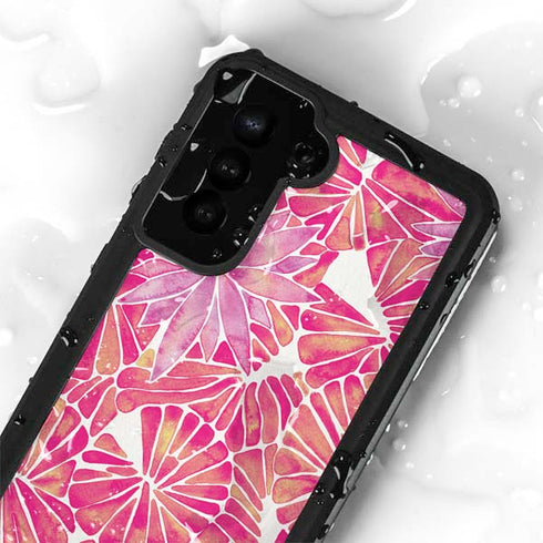 Pink Water Lilies by Cat Coq Galaxy S24 Plus Waterproof Case