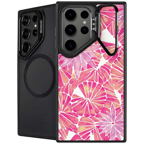 Pink Water Lilies by Cat Coq Galaxy S24 Ultra Kickstand Case