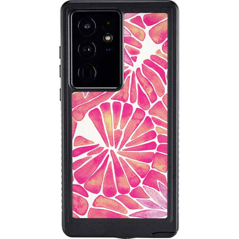 Pink Water Lilies by Cat Coq Galaxy S24 Ultra Waterproof Case