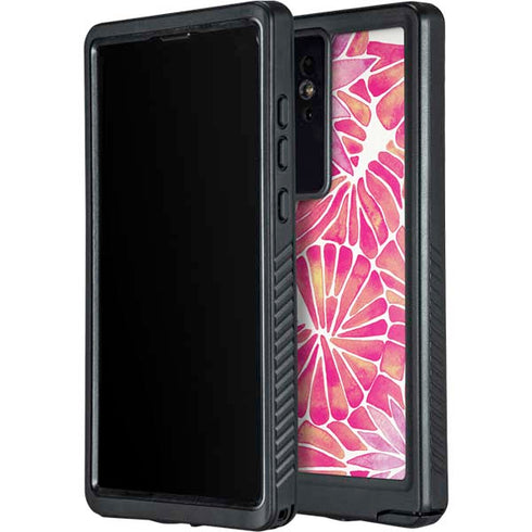 Pink Water Lilies by Cat Coq Galaxy S24 Ultra Waterproof Case