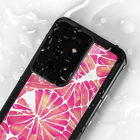 Pink Water Lilies by Cat Coq Galaxy S24 Ultra Waterproof Case