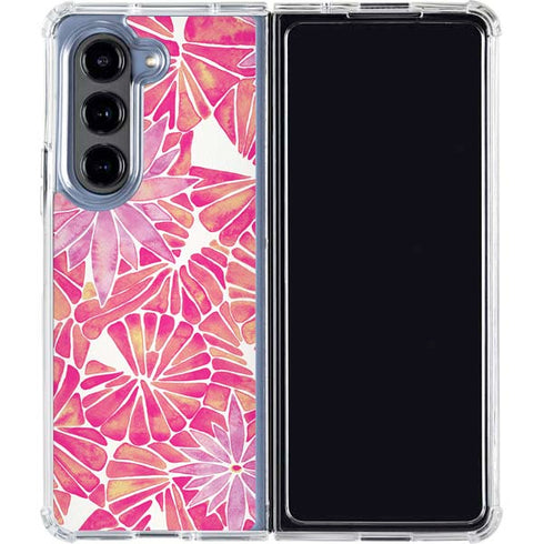 Pink Water Lilies by Cat Coq Galaxy Z Fold5 5G Clear Case