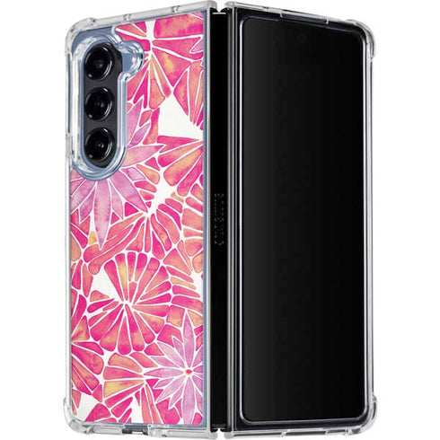 Pink Water Lilies by Cat Coq Galaxy Z Fold5 5G Clear Case