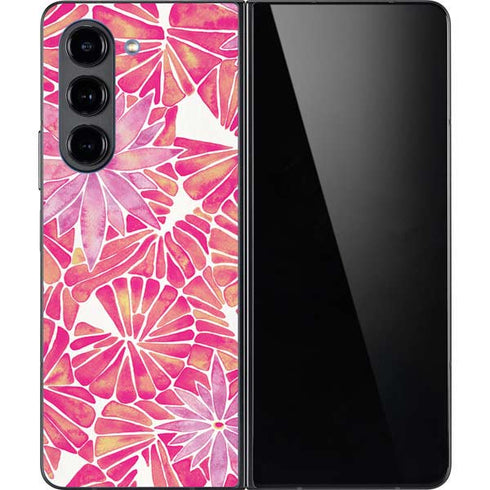 Pink Water Lilies by Cat Coq Galaxy Z Fold5 5G Skin
