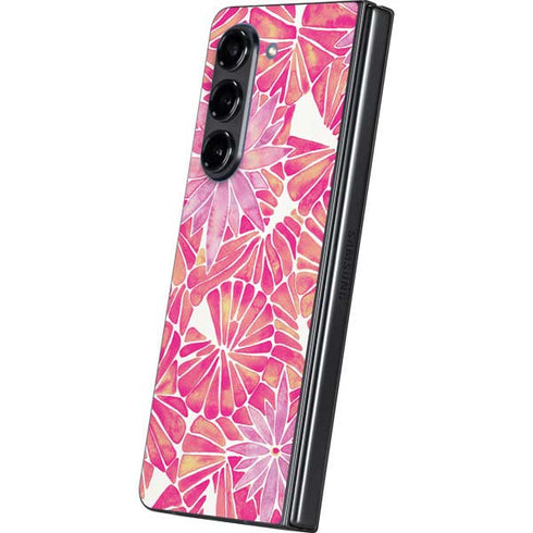 Pink Water Lilies by Cat Coq Galaxy Z Fold5 5G Skin