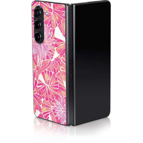 Pink Water Lilies by Cat Coq Galaxy Z Fold5 5G Skin
