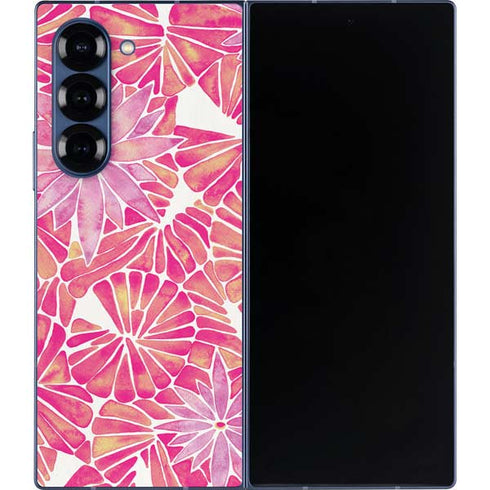 Pink Water Lilies by Cat Coq Galaxy Z Fold6 Skin