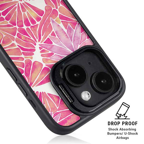 Pink Water Lilies by Cat Coq iPhone 14 Kickstand Case