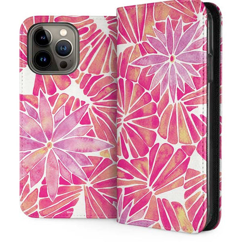 Pink Water Lilies by Cat Coq iPhone 15 Pro Max Folio Case