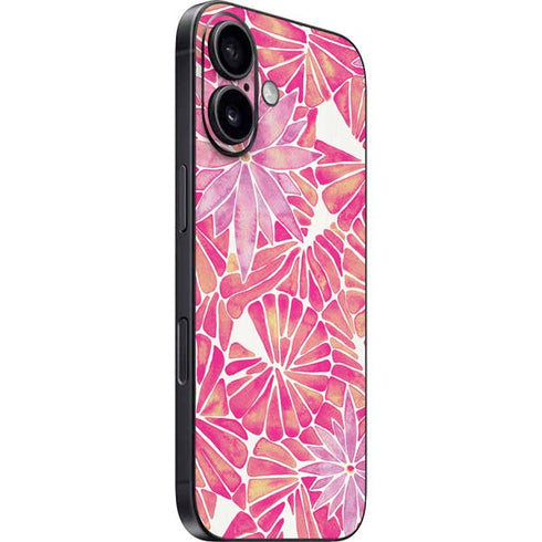 Pink Water Lilies by Cat Coq iPhone 16 Plus Skin