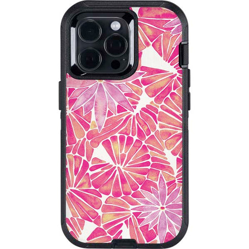 Pink Water Lilies by Cat Coq Otterbox Defender iPhone Skin