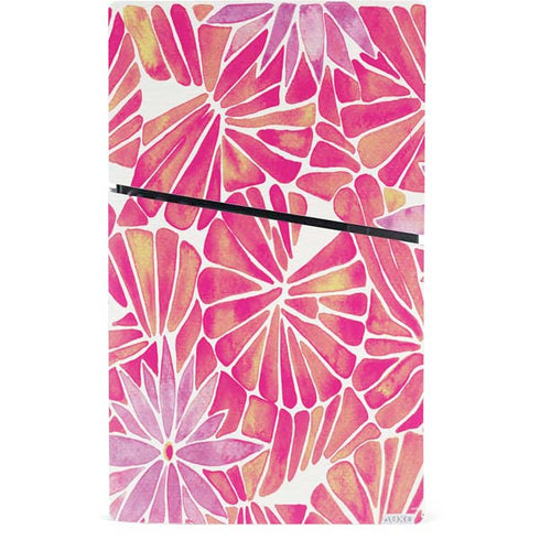 Pink Water Lilies by Cat Coq PS5 Slim Digital Edition Console Skin
