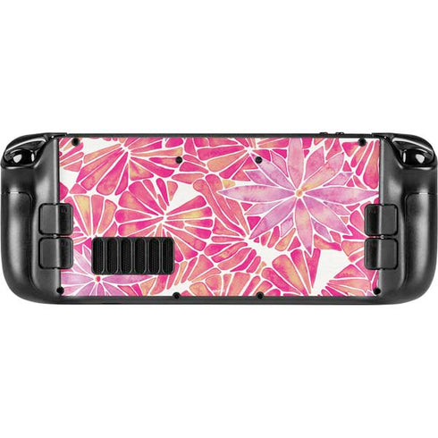 Cat Coq Pink Water Lilies Steam Deck Handheld Gaming Computer Skin