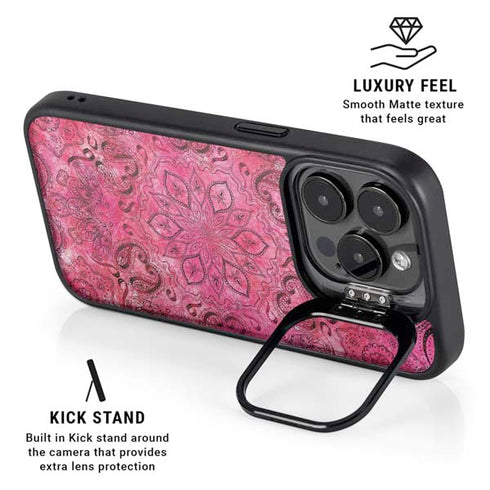 Pink Zen Ginseng iPhone 15 Pro Kickstand Case