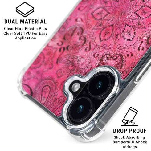 Pink Zen Ginseng iPhone 16 Plus Clear Case