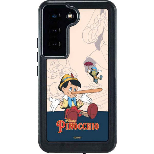 Disney Pinocchio and Jiminy Cricket Galaxy S24 Waterproof Case