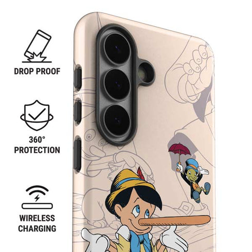 Disney Pinocchio and Jiminy Cricket Galaxy S26 Impact Case
