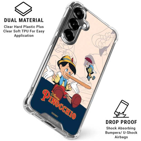 Disney Pinocchio and Jiminy Cricket Galaxy S26 Plus Clear Case