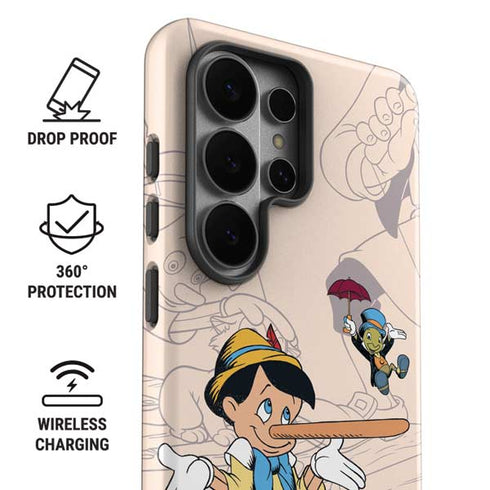 Disney Pinocchio and Jiminy Cricket Galaxy S26 Ultra Impact Case