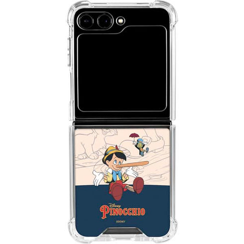 Disney Pinocchio and Jiminy Cricket Galaxy Z Flip6 Clear Case