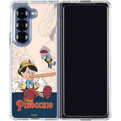 Disney Pinocchio and Jiminy Cricket Galaxy Z Fold7 Clear Case