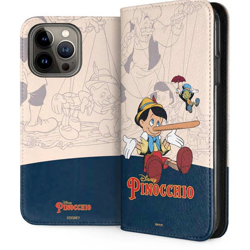 Disney Pinocchio and Jiminy Cricket iPhone 13 Pro Max Folio Case