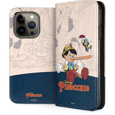 Disney Pinocchio and Jiminy Cricket iPhone 14 Pro Folio Case