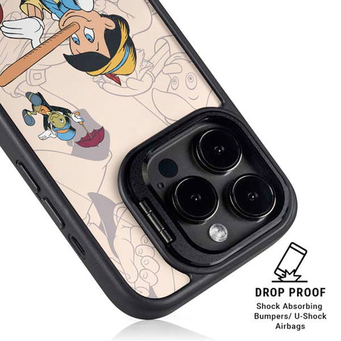 Disney Pinocchio and Jiminy Cricket iPhone 14 Pro Kickstand Case
