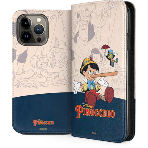 Disney Pinocchio and Jiminy Cricket iPhone 14 Pro Max Folio Case