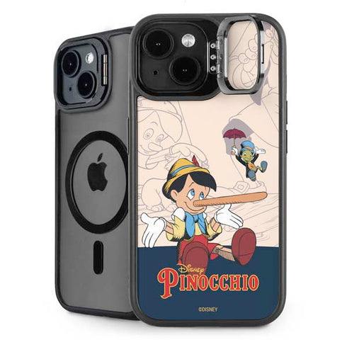 Disney Pinocchio and Jiminy Cricket iPhone 15 Kickstand Case